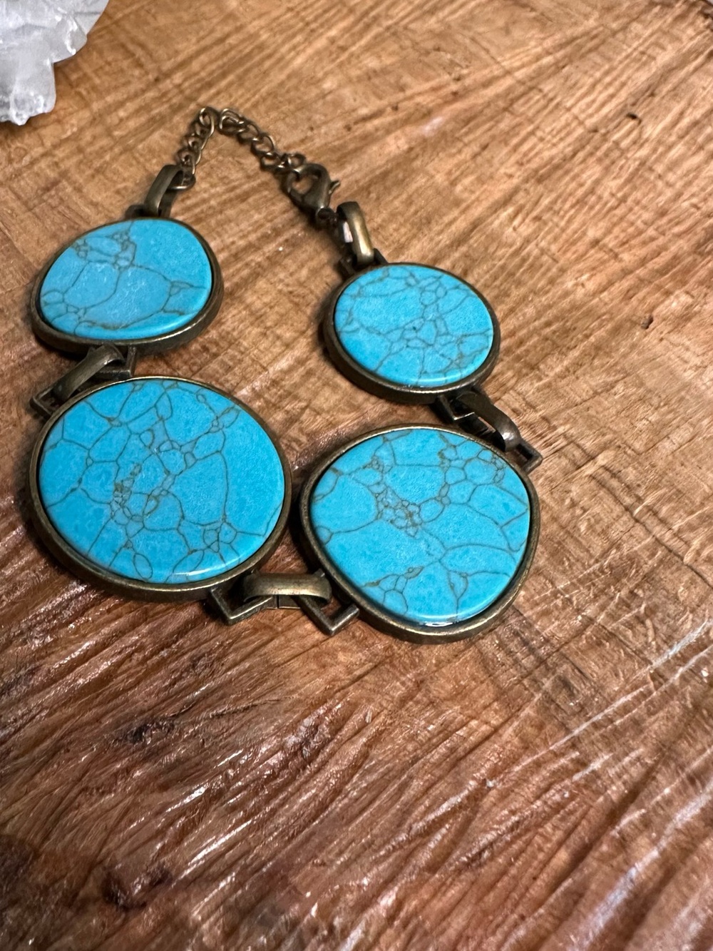 4-Stone Turquoise-Look Statement Bracelet